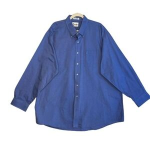 Walt Disney World Mens Blue Logo Button Down Long Sleeve Shirt Cotton  XXL